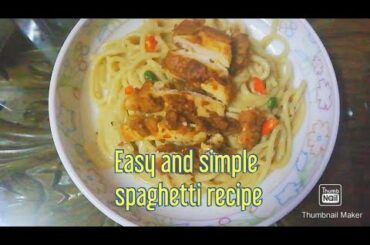 #Spaghettirecipe     Spaghetti in White sauce with chicken by Zarrah's kitchen