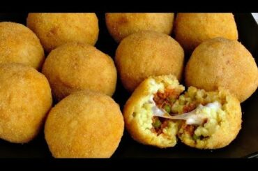 Homemade Italian Arancini rice balls easy recipe | easy Italian food recipe in English | bon appeti