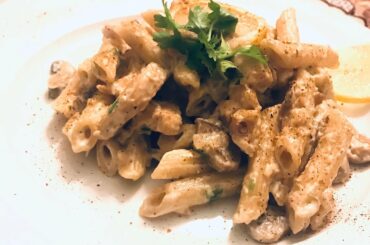 Authentic italian pasta ||| original recipe of Alfredo sauce ||| without-cheese |||