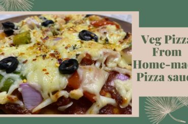 Veg Pizza  from Home-made Pizza Sauce | Medha's Recipes | वेज पिझ्झा