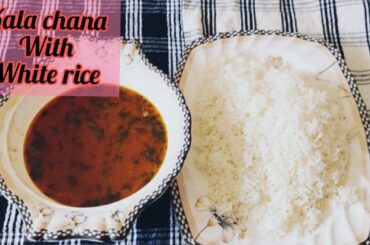 Black channa recipe with  white rice!!!