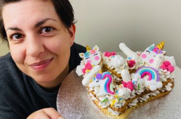Heart Cream Tart with Unicorns | Italian Recipes