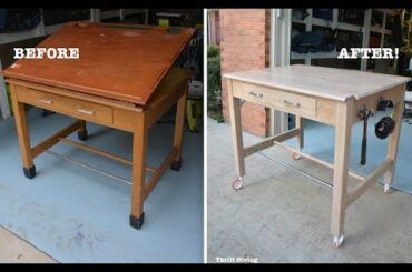 Strip Furniture: Don't Paint This Gorgeous Solid Oak Drafting Table! - Thrift Diving