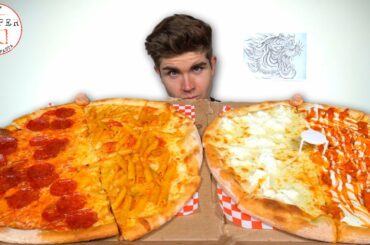 Huge NEW YORK STYLE PIZZA Mukbang w/ The Best Toppings