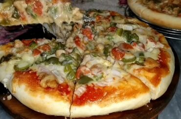 Cheeses chicken Pizza | chicken vegetable Pizza |  homemade Pizza Recipe | Airam's Kitchen