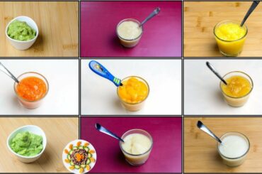 9 Fruit Purees for 4+ / 6+ Month Baby | Stage 1 Homemade Baby Food | Healthy Baby Food Recipes