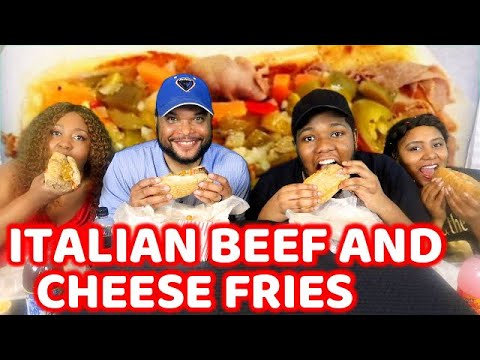 PORTILLOS | Italian Beef & Cheese Fries | Chicago Food | Family Mukbang PORTILLOS | Italian Beef & Cheese Fries | Chicago Food | Family Mukbang
