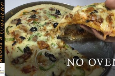pizza recipe without oven /tikka pizza by arooj cuisine