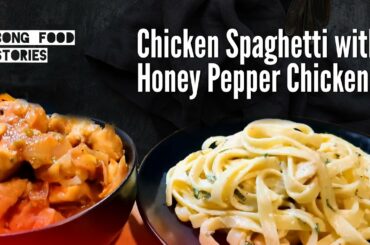 Chicken Spaghetti With Honey Pepper Chicken | Easy Chicken Noodles Recipe