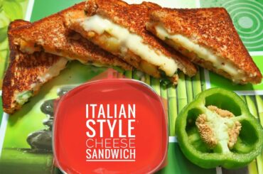 Italian style cheese sandwich | Veg patato chilli cheese italian sandwich | #vegrecipes #yummy