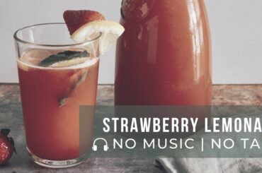 ASMR Cooking: Strawberry Lemonade | No Music | No Talk