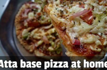 Pizza🍕|Home made|Atta base| Easy cheesy pizza| must try at home|