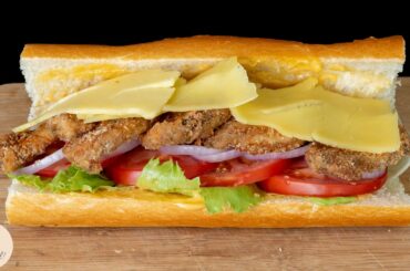 Crispy Chicken Tender Sandwich (Submarine) | Italian | European Recipe | Yes Chef