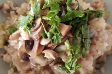 Mushroom risotto with espargos | very delicious home-made