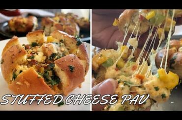 Stuffed Cheese Pav Recipe/Stuffed Italian Bun/Cheese Pizza Pav/Peri Peri Stuffed Pullout Pav Recipe