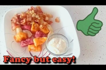 Multicolored Gnocchi. Restaurant food at home. A creative approach on traditional Italian dish.