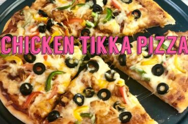 How to make chicken tikka pizza,pizza dough and pizza sauce 3 in 1.