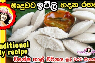 ✔ මෘදුවට ඉට්ලි හදන රහස (ඉට්ලි හදන විශේෂ හාල් වර්ගය මුල් වරට) Idly traditional method by Apé Amma