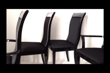 MID CENTURY FURNITURE 4 LESS TUXEDO BLACK DINING ROOM CHAIRS MADE IN ITALY