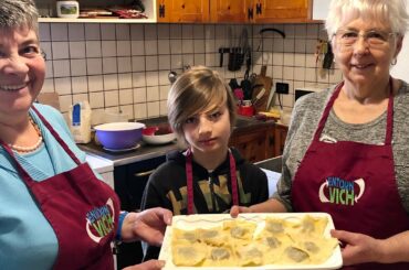 Pasta Grannies get kids cooking pear and parmesan ravioli!