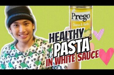 HEALTHY PASTA IN WHITE SAUCE WITH SPINACH