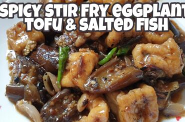 Spicy Stir-fry Eggplant, Tofu and Salted Fish