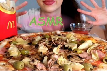 ASMR Pizza And Fries | No Talking | Crispy Sounds | Lady M. ASMR