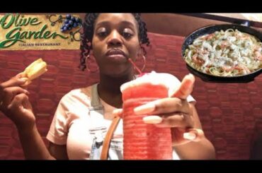 OLIVE GARDEN MUKBANG! ITALIAN RESTAURANT, CHICKEN ALFREDO [EATING SHOW]