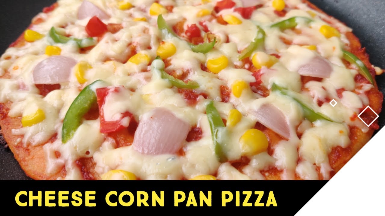 Cheese Corn Pan Pizza | Two layered cheese | No oven | No yeast | Pizza on stove top| Italian recipe Cheese Corn Pan Pizza | Two layered cheese | No oven | No yeast | Pizza on stove top| Italian recipe