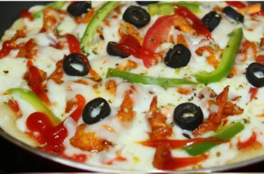 Homemade Chicken pizza without oven #Easy Pizza Recipe on pan #Pizza Dough Recipe#Pizza Sauce Recipe