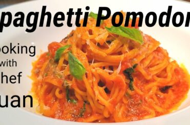 Spaghetti Pomodoro.  A Classic Italian pasta dish that will surely impress everyone.  #italianfood