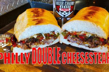 Philly Double Cheese Steak on Italian Roll - Philly Cheesesteak Recipe