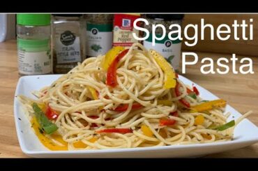 How to make garlic-capsicum spaghetti pasta | cook spaghetti pasta perfectly | Italian spaghetti