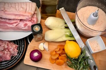 Italian Stuffed Porchetta with a Butternut Squash and Gorgonzola Risotto