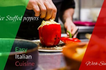 Easy italian recipe- Rice Stuffed peppers, vegetarian and vegan recipe