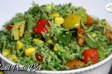 Basil Pesto Rice Recipe | Italian Pesto Rice | Rice with Exotic Vegetables