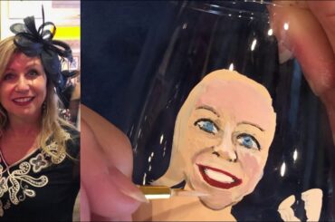 Custom Painted Portraits on Wine Glasses of LISA