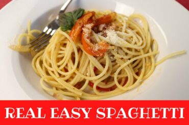 Spaghetti - Real Easy Spaghetti - Italian Food - Simple and Easy Vegetarian Spaghetti