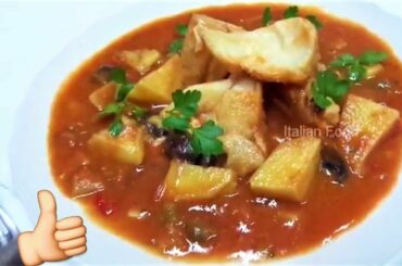 How to Cook Fish Baccalà with Tomatoes and Potatoes. Italian Baccalà recipes #italianfood