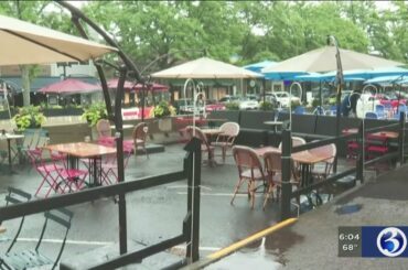 VIDEO: Weather dampens outdoor dining in West Hartford Saturday