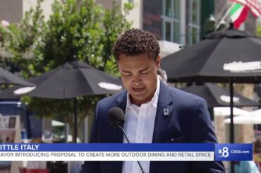 Mayor Faulconer introducing a proposal that will create more outdoor dining and retail space