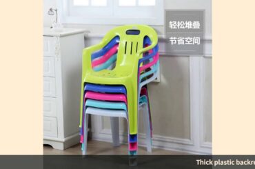 ✅Thick plastic backrest chair food stall dining table and stool stool