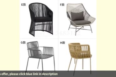 ✅Nordic outdoor rattan chair three-piece garden woven dining chair sin