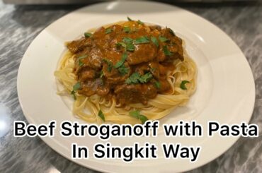 Beef Stroganoff with Pasta in Singkit way #pasta #beefstroganoff #foodporn #food #italian #hk