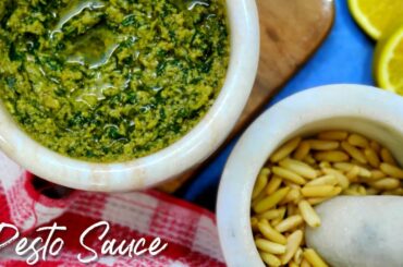 Basil Pesto Sause | pesto alla genovese | Italian recipe for Pasta Sauce | By Yummy Plates