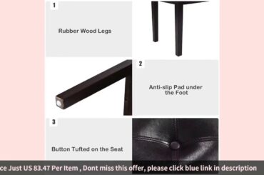 ✓Upholstered Dining Room Smooth PU Bench Solid Wood Button Tufted Sturd