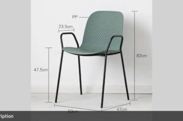 ✓Nordic armrest wrought iron dining chair desk chair home back leisure