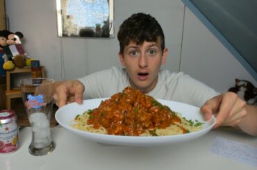 SPAGHETTI & MEATBALLS MUKBANG( ITALIAN RECIPE)|