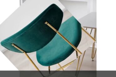 ☑Nordic light luxury dining chair simple wrought iron back leisure cha