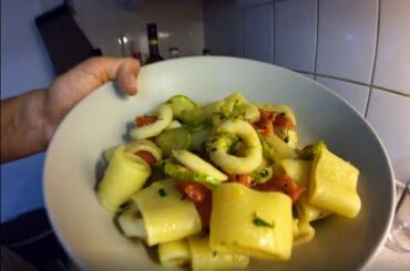 PACCHERI WITH SQUID AND COURGETTE